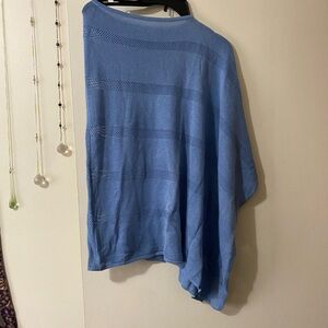 Blue Striped Poncho